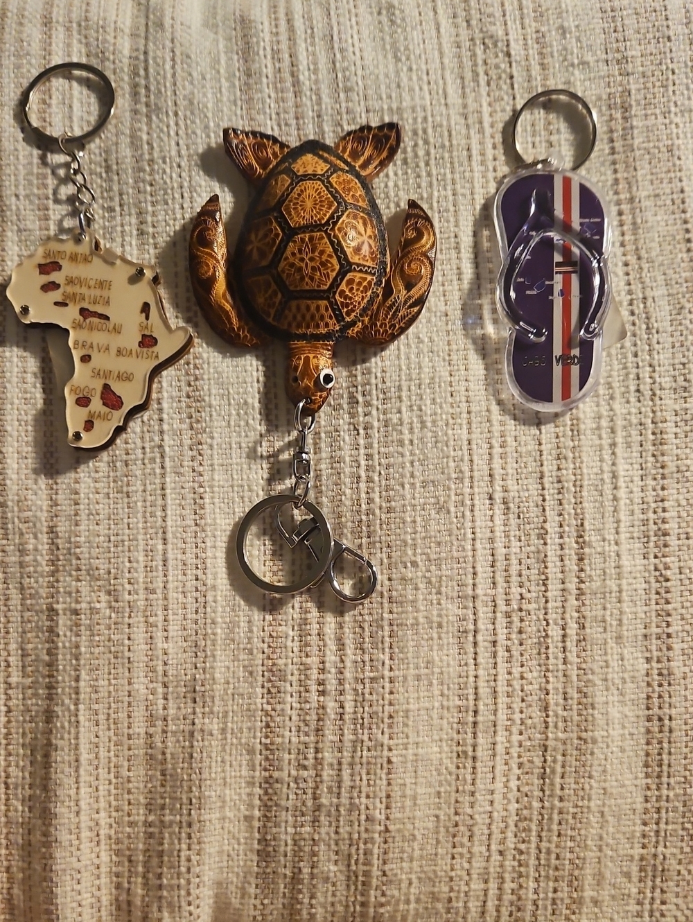Wooden Turtle Keychain - Handpainted Brown Accent